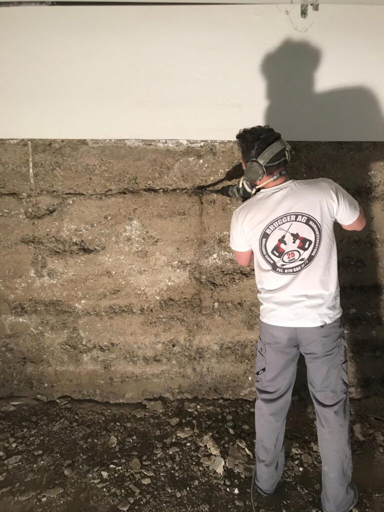 Mauer Entfeuchtung System Brugger AG Mauer-Sanierung