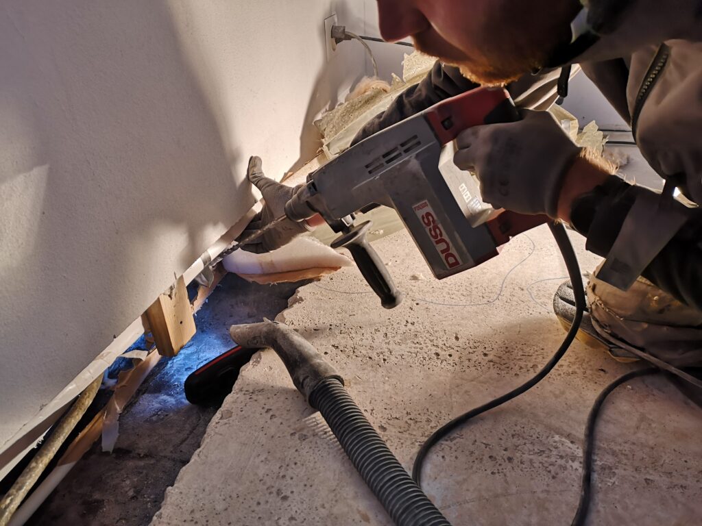 Arbeitsfugen Abdichtung, zwischen Wand und Boden